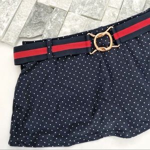 NWT Tommy Hilfiger Navy Polkadot Belted Swim Skirt